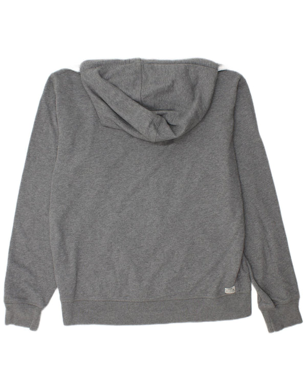Maglione con cappuccio e zip grafica da uomo Diesel grande in cotone grigio