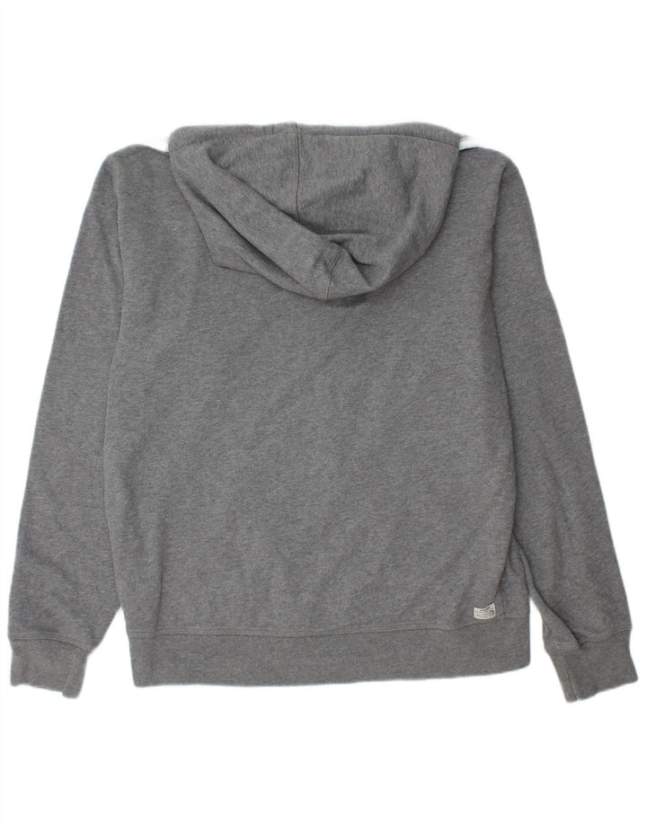 Maglione con cappuccio e zip grafica da uomo Diesel grande in cotone grigio