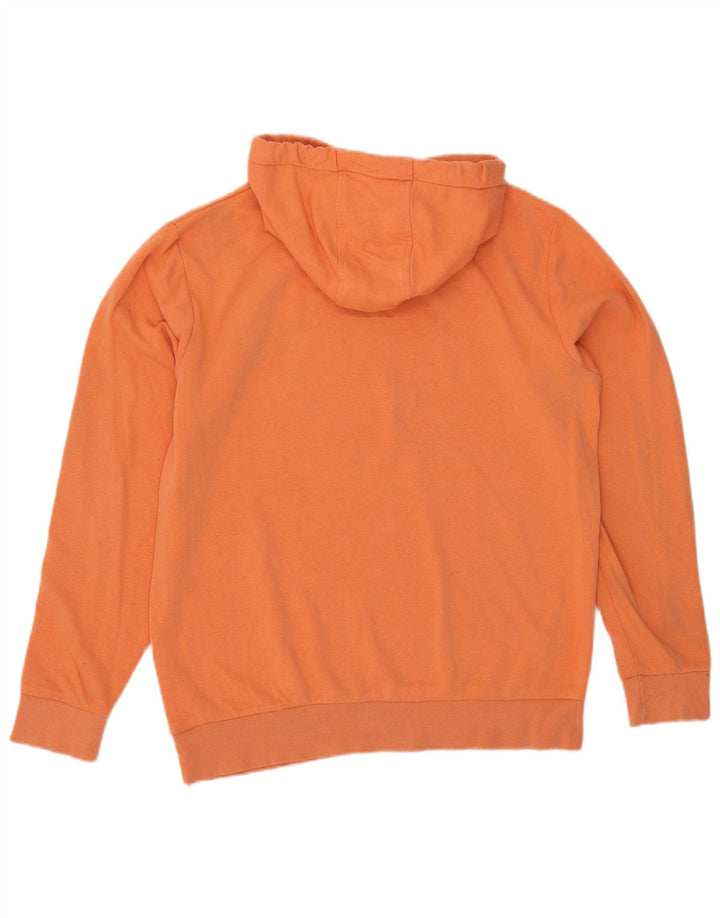 Maglione con cappuccio grafico da uomo Kappa in cotone arancione medio