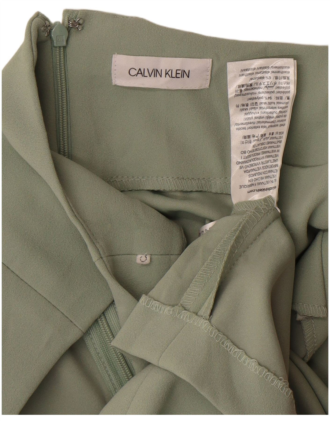 Abito aderente senza maniche da donna Calvin Klein UK 12 Poliestere verde medio
