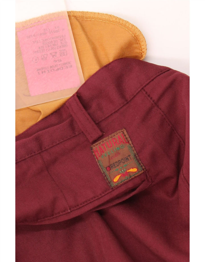 Pantaloni da abito vintage da uomo con pedge IT 54 2XL W36 L29 Poliestere bordeaux