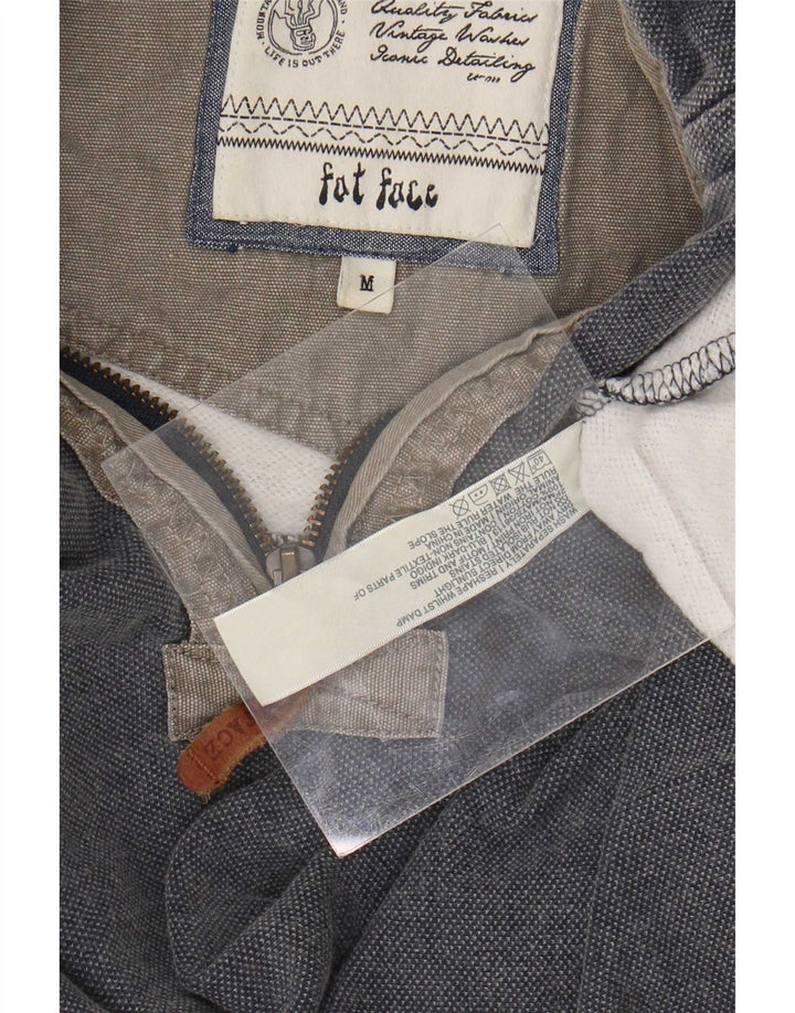 Felpa da uomo con collo con zip Fat Face, maglione medio, cotone blu navy