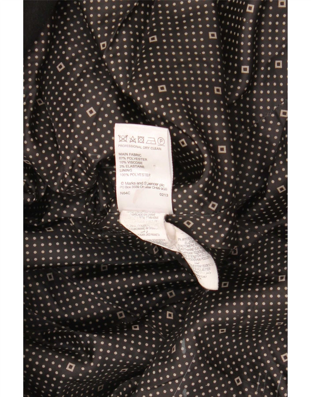Cappotto doppiopetto da donna Marks & Spencer UK 12 poliestere nero medio