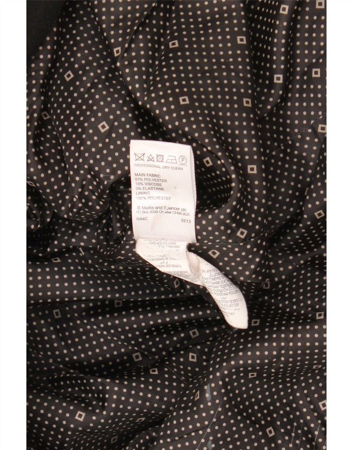 Cappotto doppiopetto da donna Marks & Spencer UK 12 poliestere nero medio