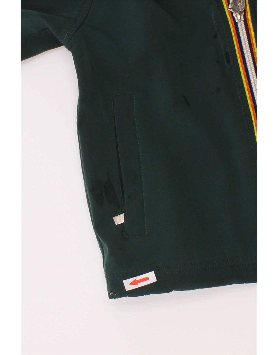 Giacca a vento con cappuccio da bambino K-Way 4-5 anni in poliestere verde