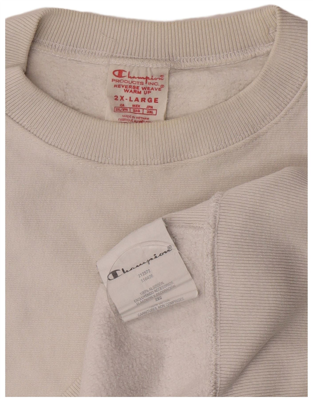 Felpa da donna Champion Jumper UK 20 2XL Cotone bianco