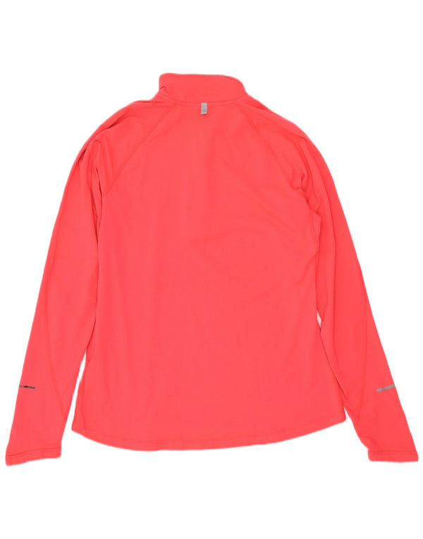 Top della tuta pullover con zip e collo Nike Dri Fit da donna UK 12 Rosa medio