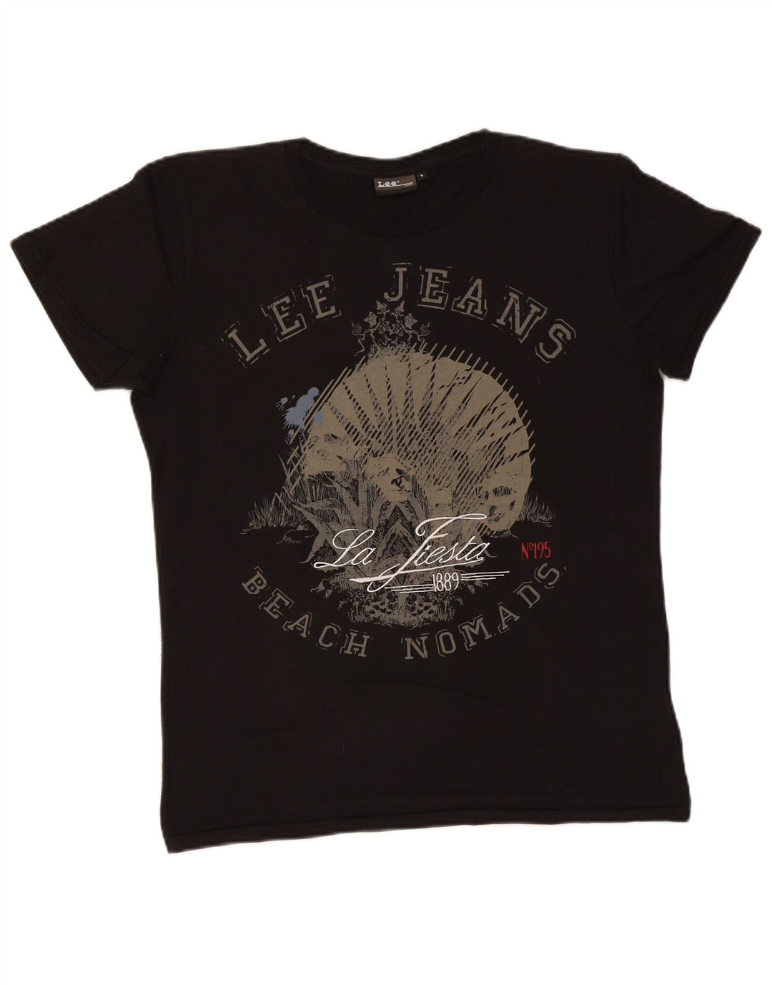 T-shirt grafica da uomo Lee Top grande in cotone nero