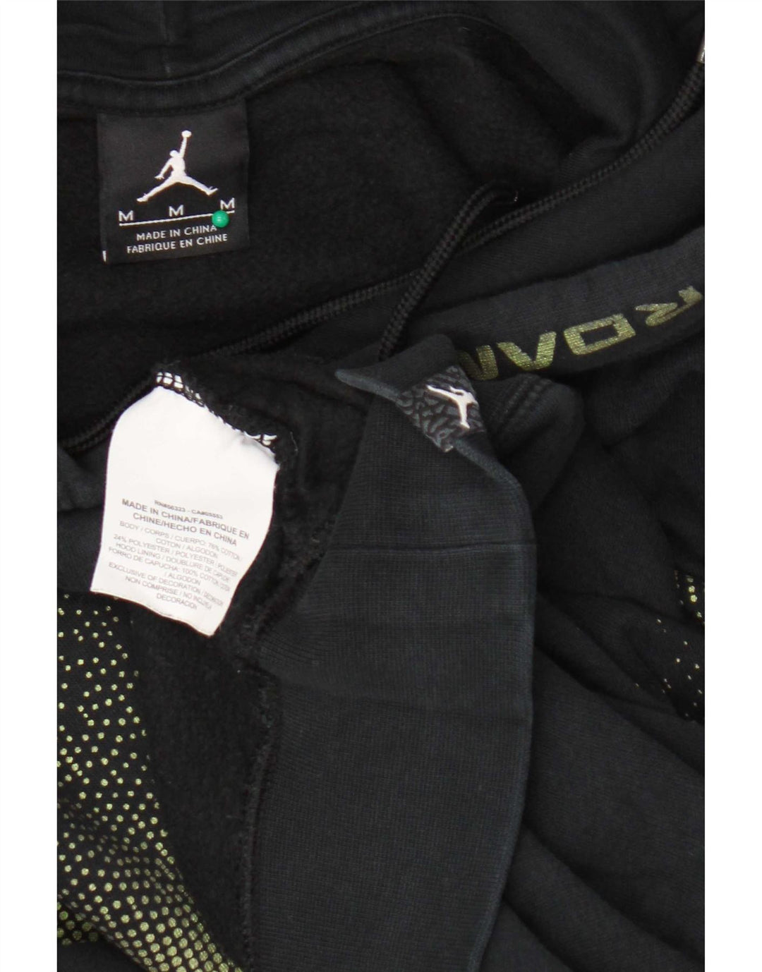 Felpa con cappuccio grafica da uomo Jordan, cotone color block medio nero