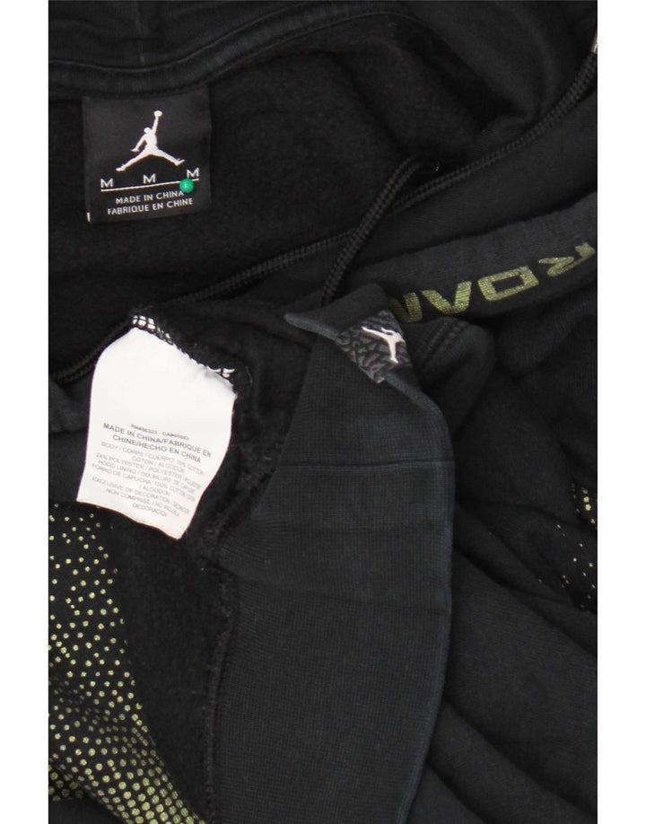 Felpa con cappuccio grafica da uomo Jordan, cotone color block medio nero
