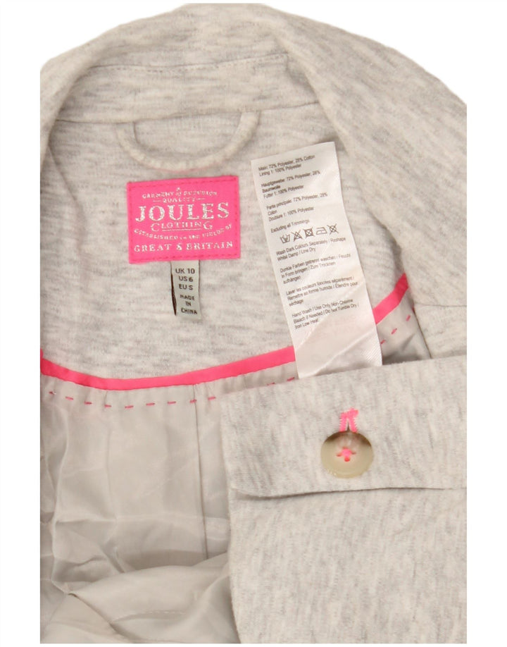 Giacca blazer da donna a 1 bottone Joules UK 10 piccolo poliestere screziato grigio