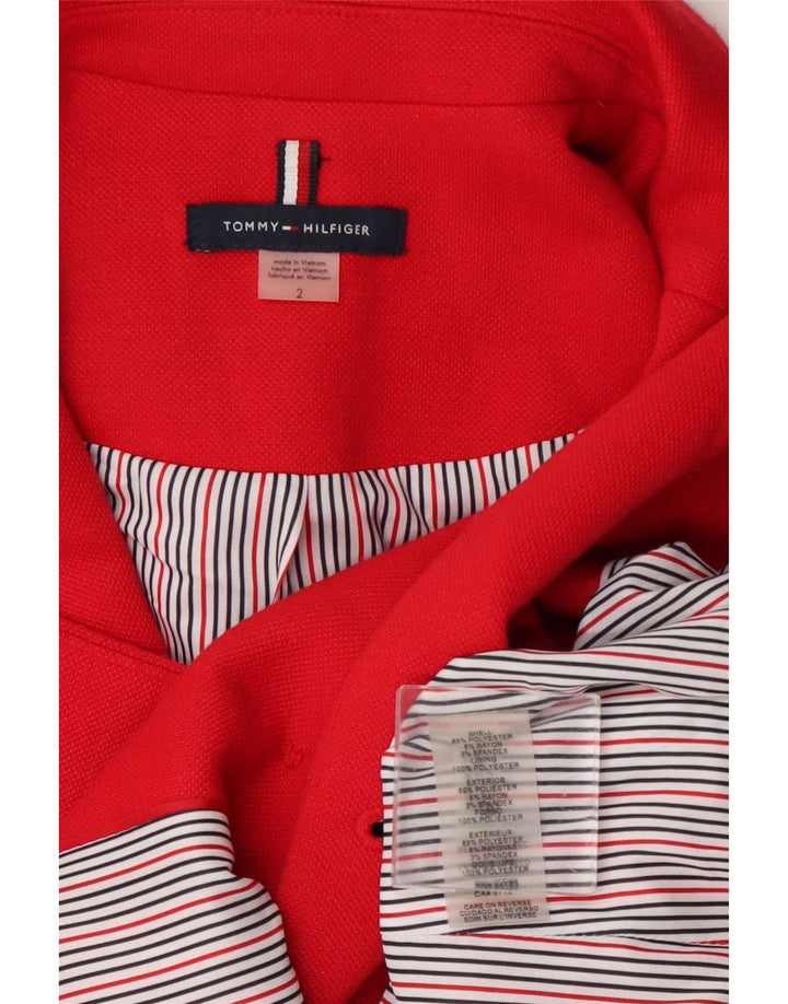 Giacca blazer doppiopetto da donna Tommy Hilfiger US 2 XS poliestere rosso