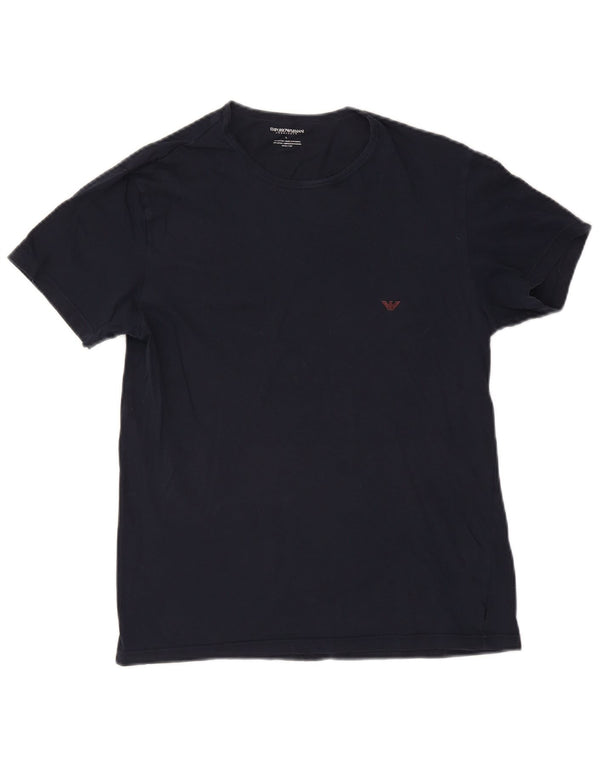 T-shirt da uomo Emporio Armani Top Large in cotone blu navy