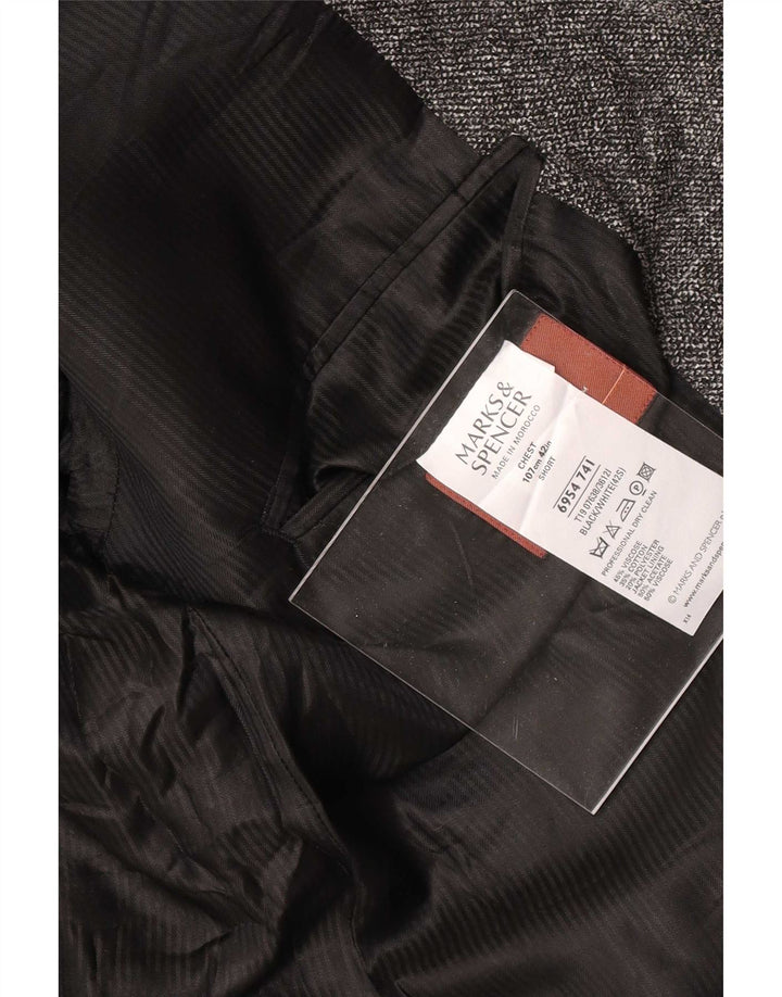Giacca blazer corta a 3 bottoni Marks & Spencer da uomo UK 42 grande grigio screziato