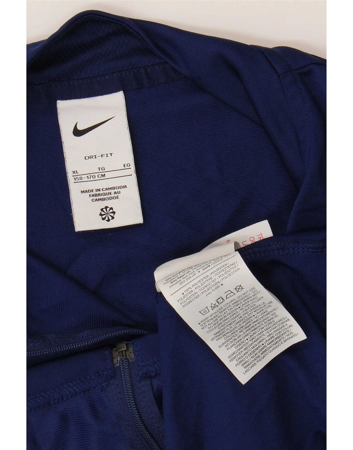 Giacca superiore della tuta da ragazzo Nike 12-13 anni XL blu navy poliestere