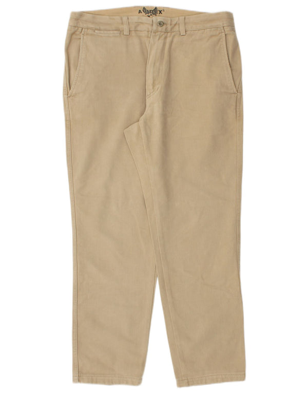 Pantaloni chino dritti da uomo Avirex W33 L27 in cotone beige