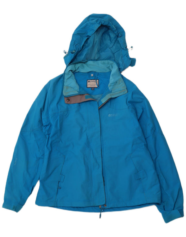 MOUNTAIN WAREHOUSE Giacca antipioggia da donna con cappuccio UK 16 Large Blu Nylon