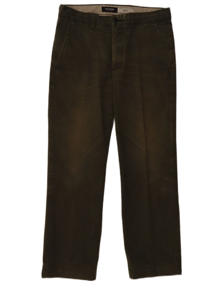 DOCKERS Pantaloni chino dritti da uomo W34 L30 cotone kaki