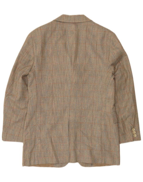 Giacca blazer da uomo a 2 bottoni Oakmont taglia 39 a quadri marrone medio