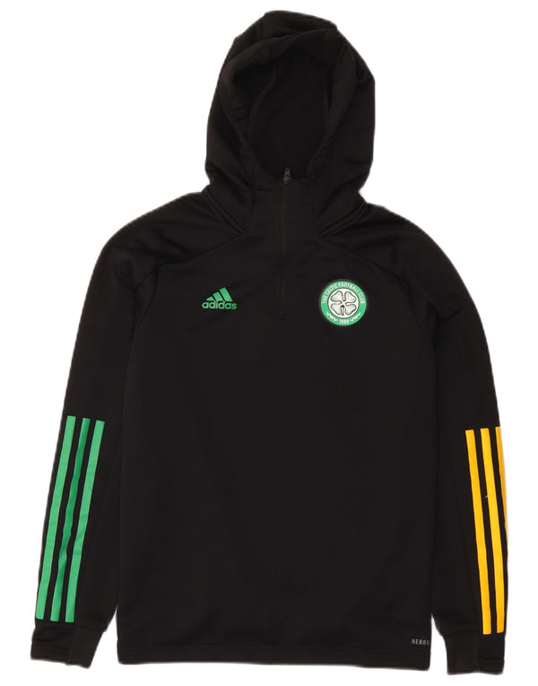 Felpa con cappuccio da ragazzo Adidas The Celtic Football Club 11-12 anni nera