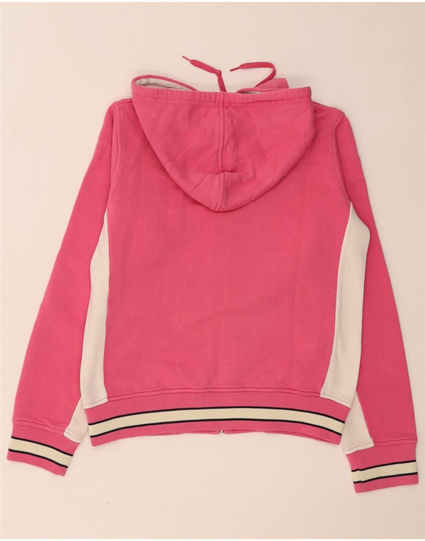 Maglione con cappuccio e zip da donna KAPPA UK 14 Large Rosa in cotone color block