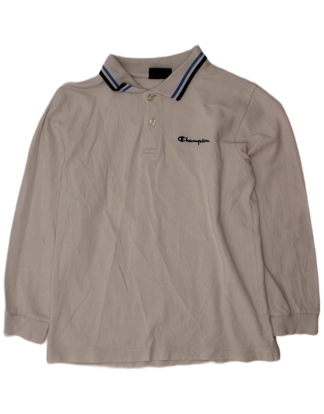 Polo a maniche lunghe da bambino CHAMPION 9-10 anni, colore bianco medio