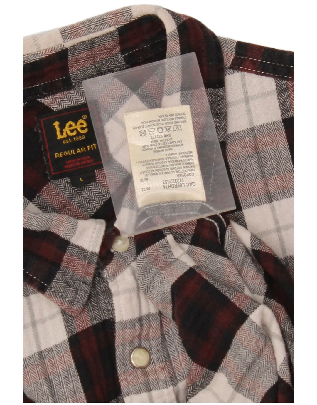 Camicia LEE da uomo in flanella vestibilità regolare, cotone a quadri multicolore grande