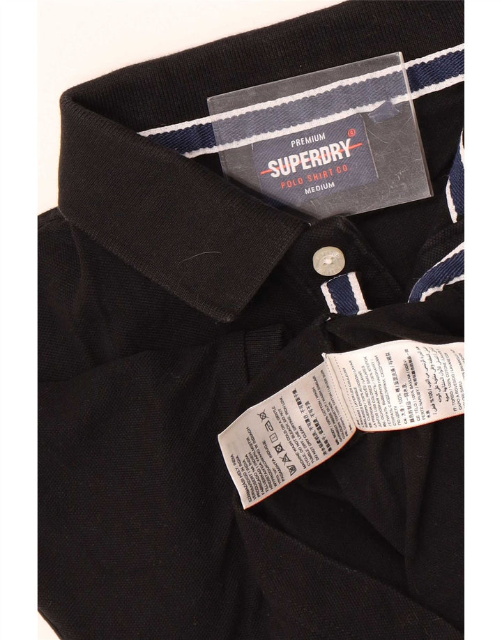 Polo da uomo Superdry in cotone nero medio