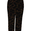 Pantaloni casual da donna con motivo astratto ZARA EU 36 XS W26 L27 Nero