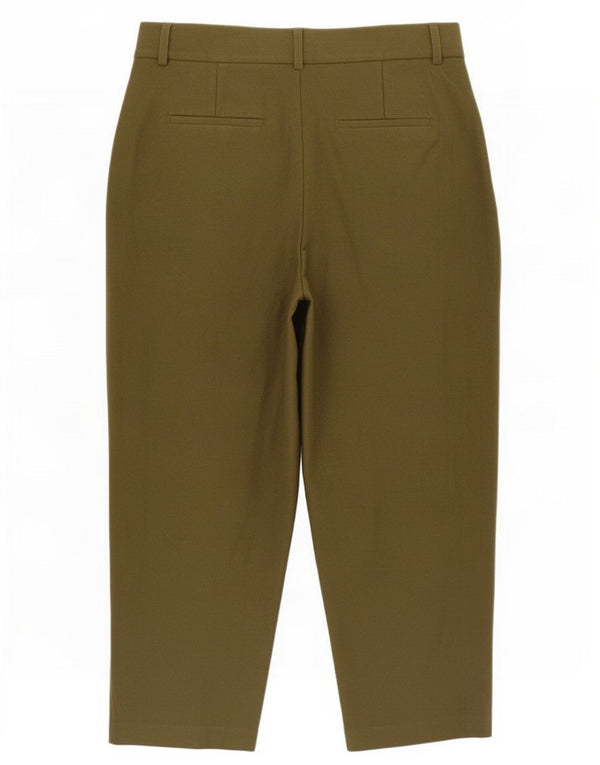 Pantaloni Capri a vita alta da donna Marks & Spencer UK 12 Medium W30 L23 Cachi
