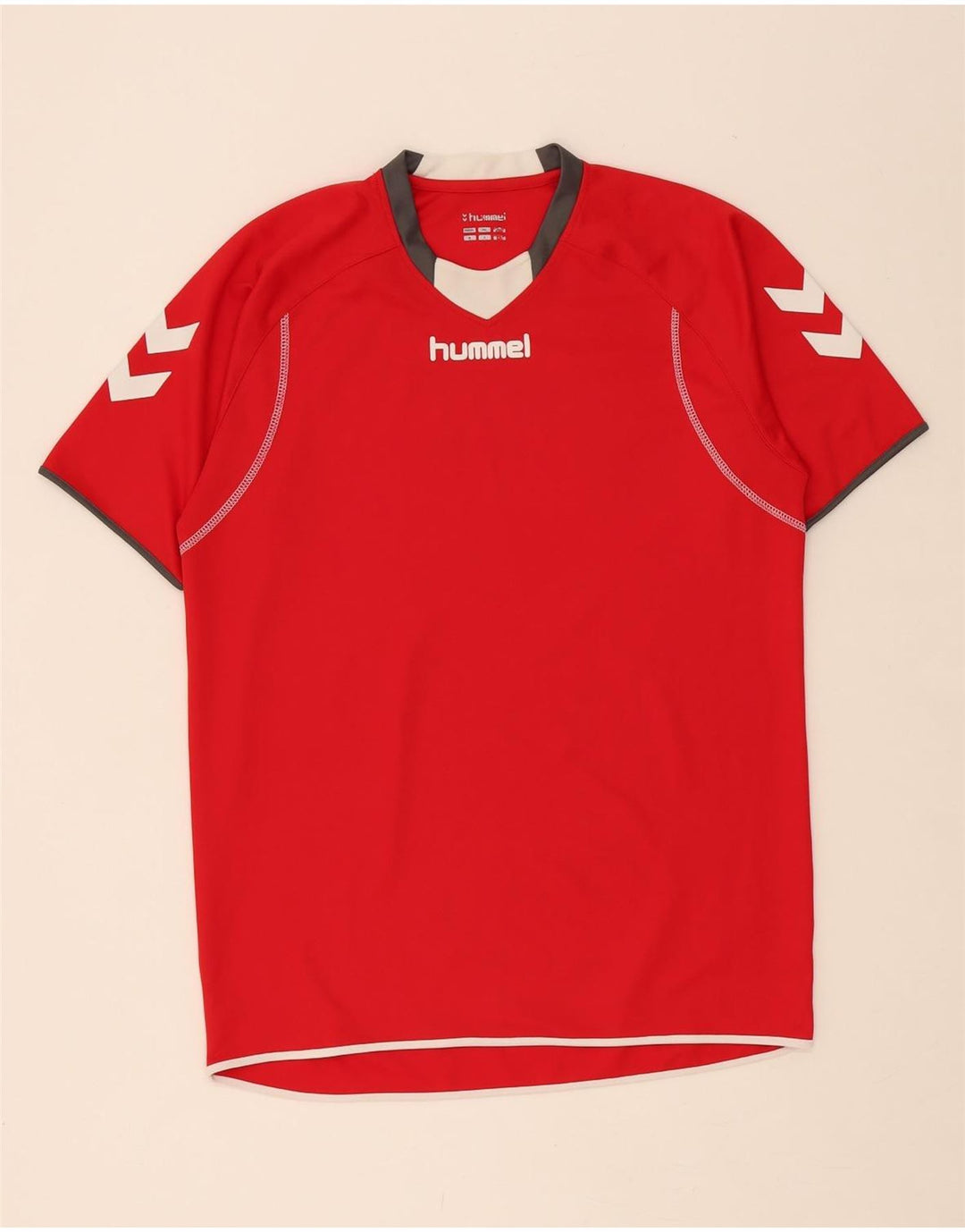 HUMMEL Mens Graphic T-Shirt Top Medium Red Polyester Vintage Hummel and Second-Hand Hummel from Messina Hembry 