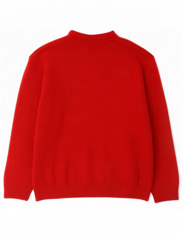 Maglione maglione girocollo da uomo Hugo Boss EU 52 grande lana rossa