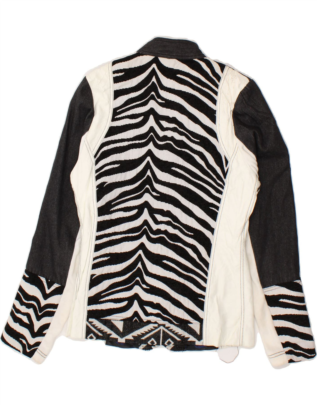 DESIGUAL Womens Bomber Jacket EU 40 Medium Black Colourblock Polyester Vintage Desigual and Second-Hand Desigual from Messina Hembry 