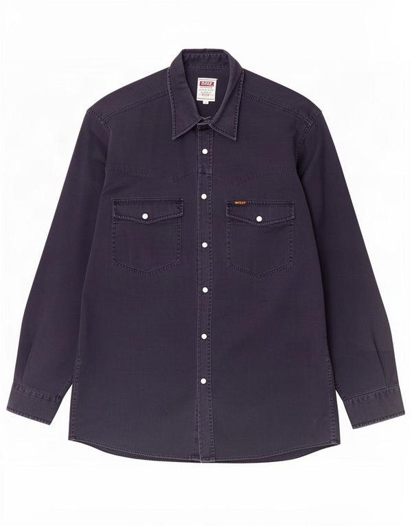 Camicia da uomo Rifle Large in cotone blu navy