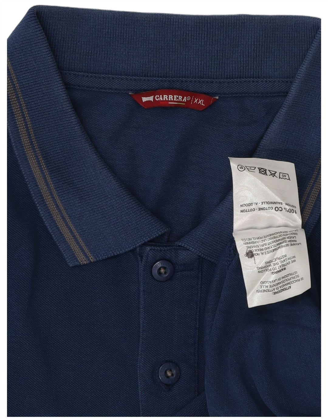 Polo da uomo Carrera 2XL in cotone blu