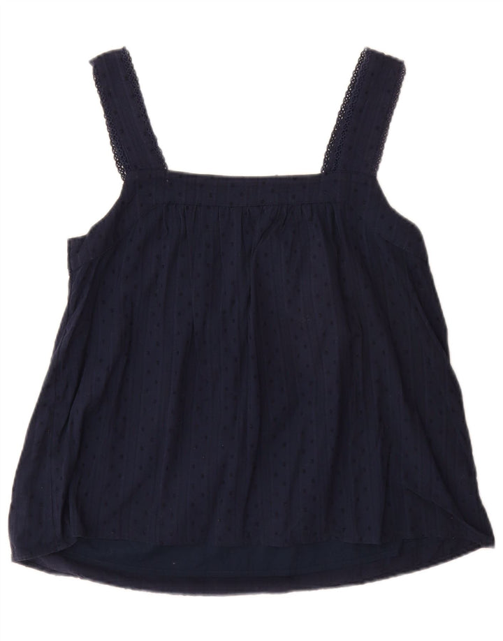Canottiera senza maniche da donna Marks & Spencer UK 10 piccola blu navy maculata