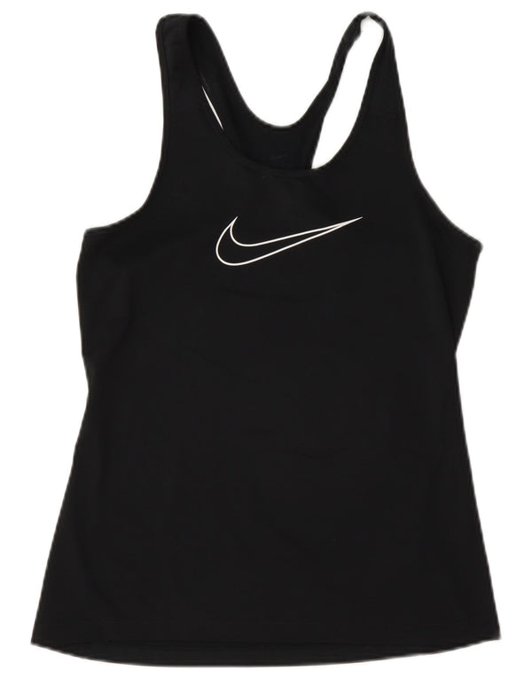 Canotta grafica Nike Dri Fit da donna UK 10 piccola in poliestere nero