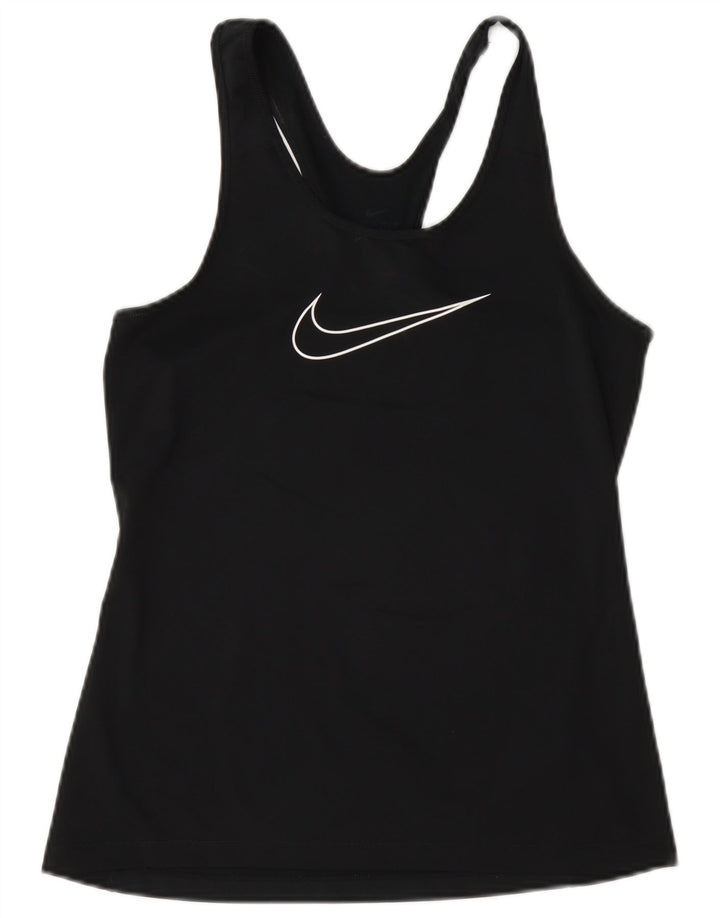 Canotta grafica Nike Dri Fit da donna UK 10 piccola in poliestere nero