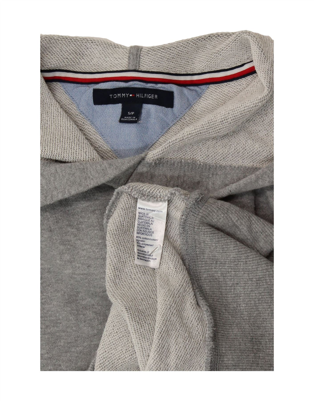 TOMMY HILFIGER Mens Hoodie Jumper Small Grey Cotton Vintage Tommy Hilfiger and Second-Hand Tommy Hilfiger from Messina Hembry 