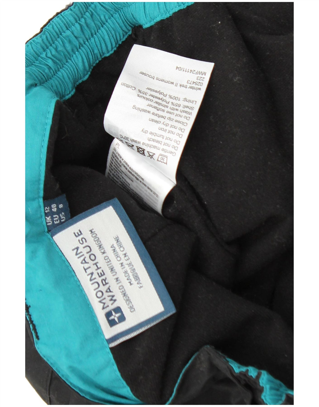 MOUNTAIN WAREHOUSE Pantaloni giacca a vento da donna UK 12 Medio W30 L30 Nero