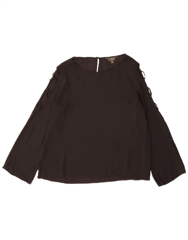 Top camicetta a maniche lunghe da donna Lipsy UK 16 grande poliestere nero