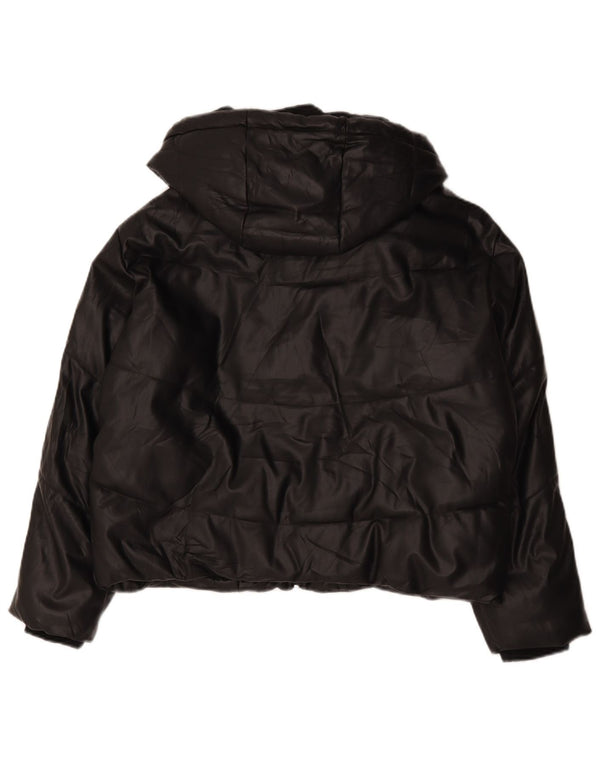 Giacca imbottita oversize con cappuccio da donna Zara UK 14 media nera