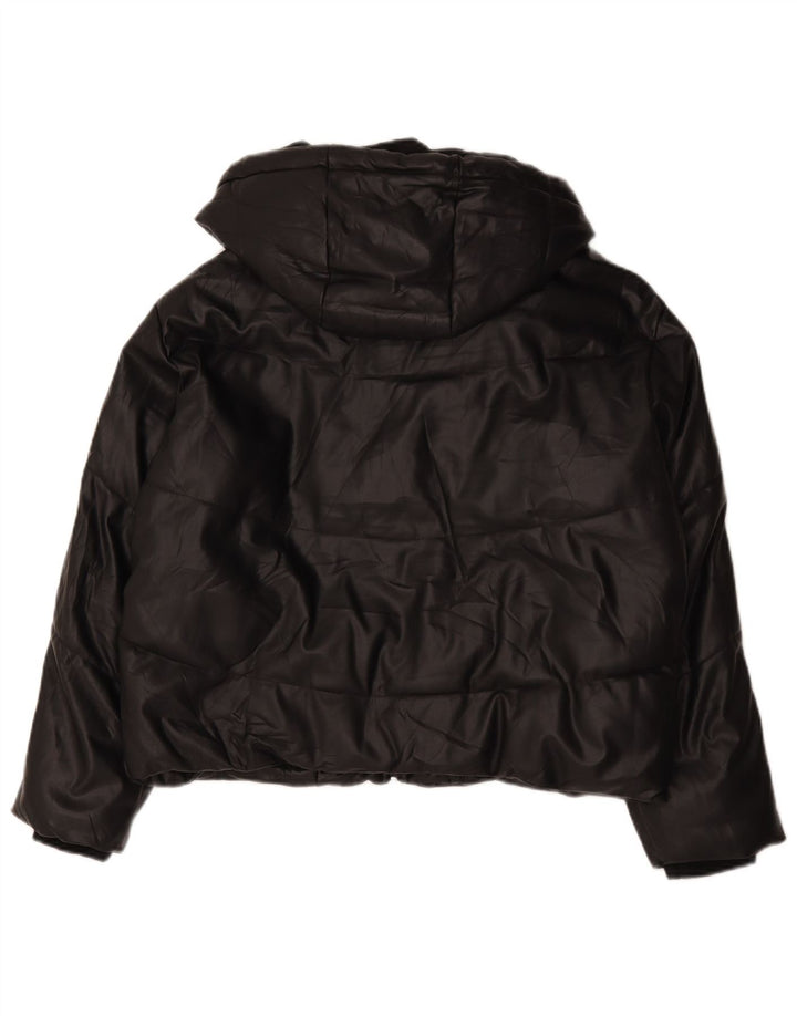 Giacca imbottita oversize con cappuccio da donna Zara UK 14 media nera
