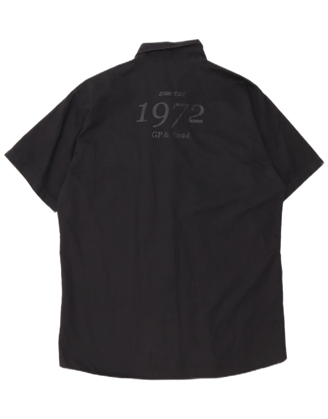 Camicia a maniche corte grafica Dainese da uomo grande in cotone nero