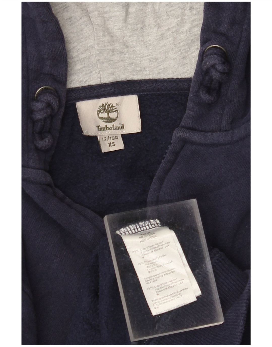 Maglione con cappuccio e zip per ragazzi TIMBERLAND 11-12 anni XS cotone blu navy