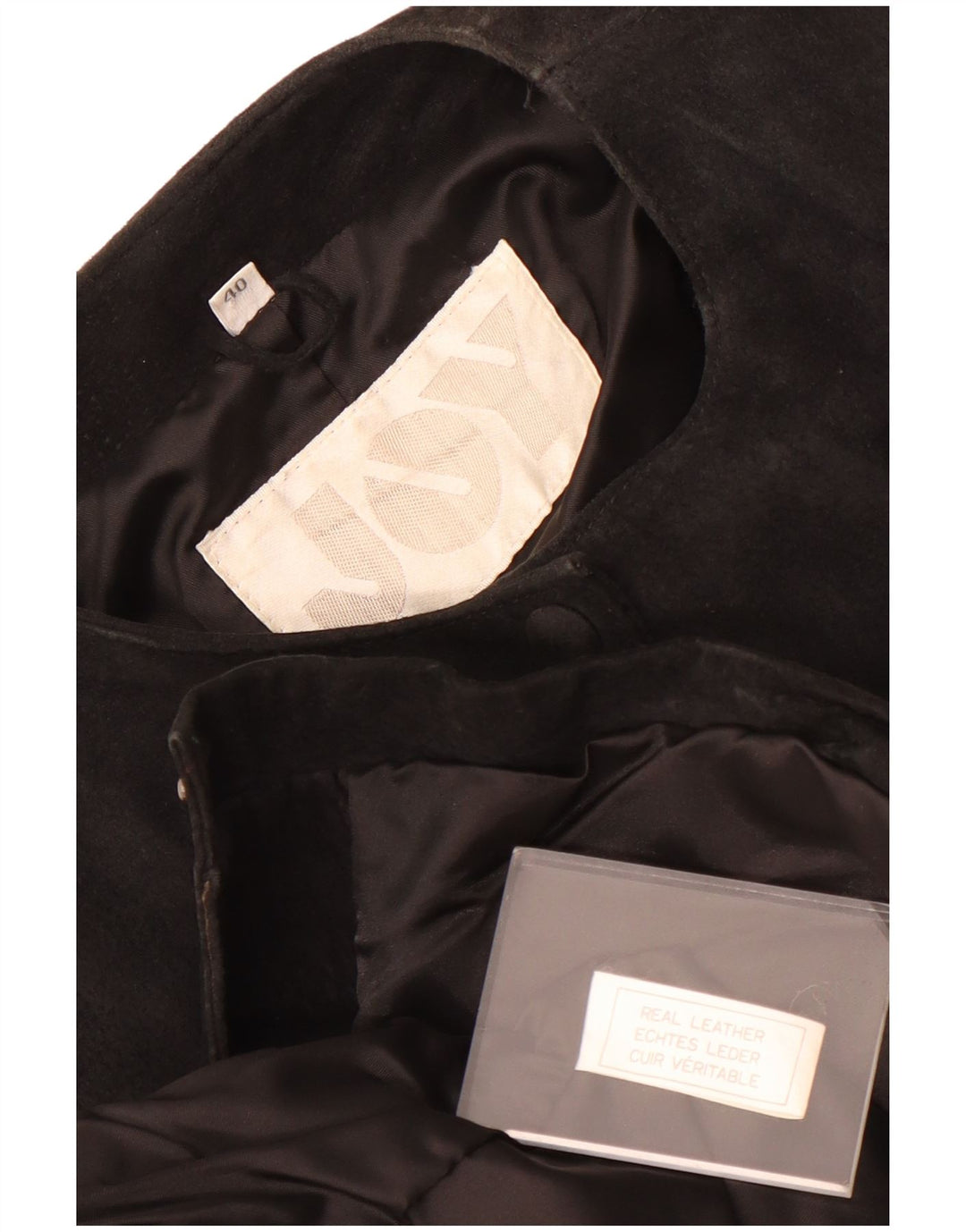 Giacca corta in pelle scamosciata da donna Joy EU 40 pelle nera media