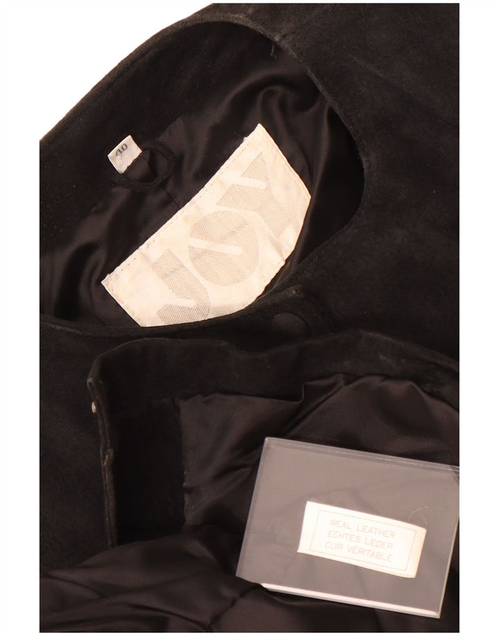Giacca corta in pelle scamosciata da donna Joy EU 40 pelle nera media
