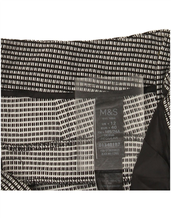 Pantaloni chino da donna Marks & Spencer UK 12 medi W32 L29 quadri neri