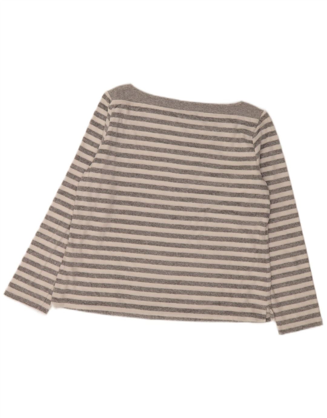 Marks & Spencer Top da donna a maniche lunghe UK 16 Large in cotone a righe grigie