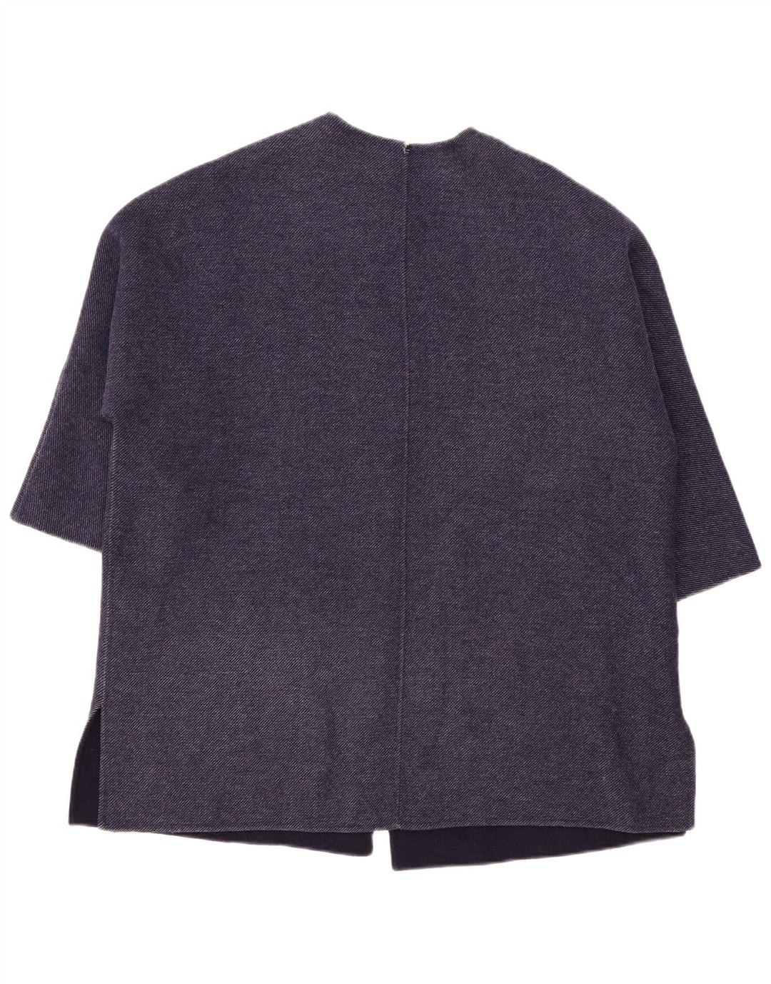 Cappotto ZARA da donna oversize con maniche a 3/4 UK 10 piccolo in lana blu navy